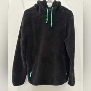 Men’s Chubbies High-Pile Black Fleece Hoodie with Green Accents - Medium